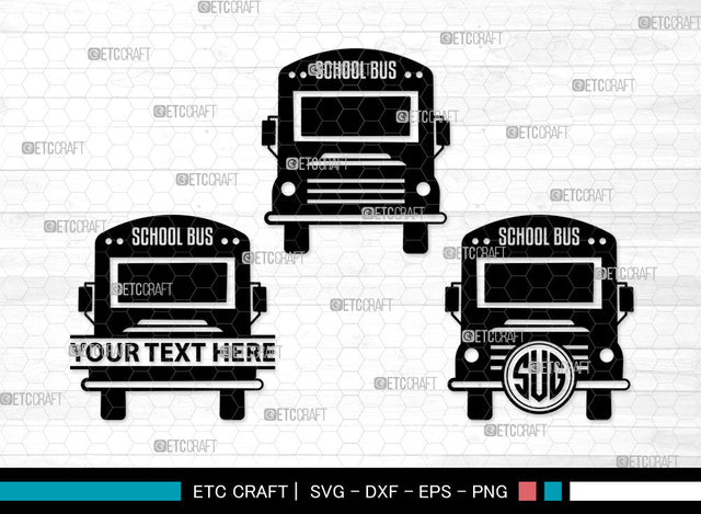 School Bus Monogram SVG, School Svg, Bus Svg, Back To School Svg, Bus Font Side Svg, School Bus Svg, School Bus Monogram SVG ETC Craft 