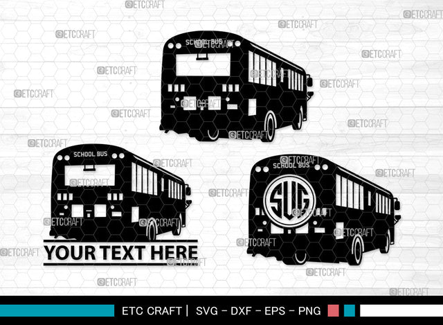 School Bus Monogram SVG, School Svg, Bus Svg, Back To School Svg, Bus Font Side Svg, School Bus Svg, School Bus Monogram SVG ETC Craft 
