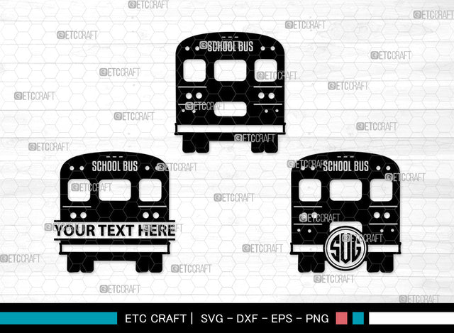 School Bus Monogram SVG, School Svg, Bus Svg, Back To School Svg, Bus Font Side Svg, School Bus Svg, School Bus Monogram SVG ETC Craft 