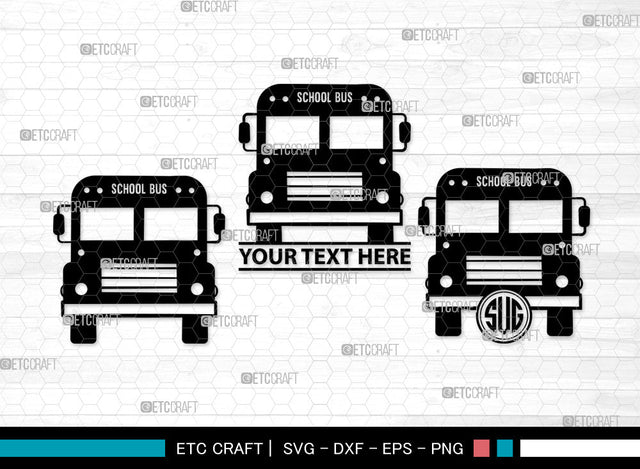 School Bus Monogram SVG, School Svg, Bus Svg, Back To School Svg, Bus Font Side Svg, School Bus Svg, School Bus Monogram SVG ETC Craft 
