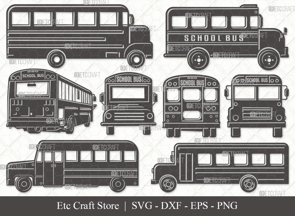 School Bus Silhouette SVG, School Svg, Bus Svg, Back To School Svg, Bus ...