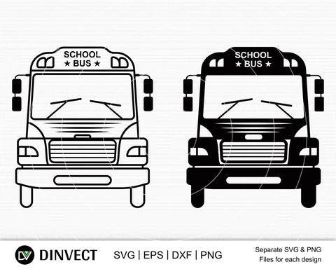 School Bus SVG, School Bus Bundle, School Bus silhouette, School Bus Vector, School Bus Clipart, School SVG, Bus SVG, Cut Files For Silhouette SVG Dinvect 