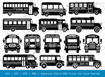 School Bus SVG, School Bus Silhouette, School Svg, Bus Svg, Back To School Svg, Bus Font Side Svg, Camper Van Svg, School Bus Bundle SVG ETC Craft 