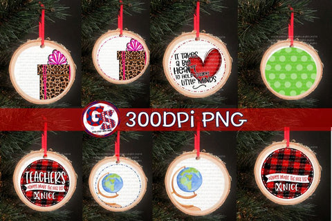School Christmas Ornament PNG Bundle for Sublimation Sublimation Greedy Stitches 