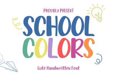 School Colors - Cute Handwritten Font Font Masyafi Studio 