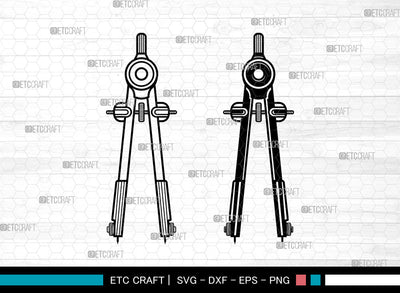 School Compass With Pencil SVG, Compass Svg, School Metal Compass Svg, Pencil Svg, School Compass With Pencil Svg SVG ETC Craft 