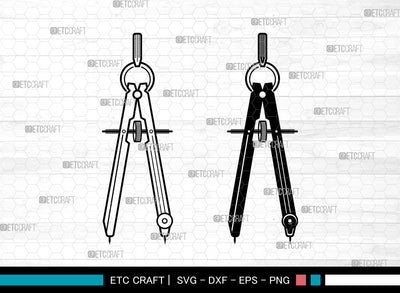 School Compass With Pencil SVG, Compass Svg, School Metal Compass Svg, Pencil Svg, School Compass With Pencil Svg SVG ETC Craft 
