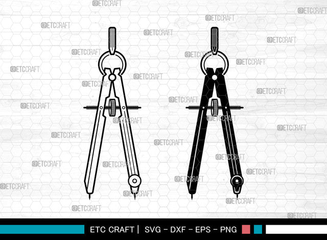 School Compass With Pencil SVG, Compass Svg, School Metal Compass Svg, Pencil Svg, School Compass With Pencil Svg SVG ETC Craft 