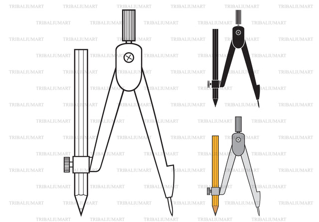 School compass with pencil SVG TribaliumArtSF 
