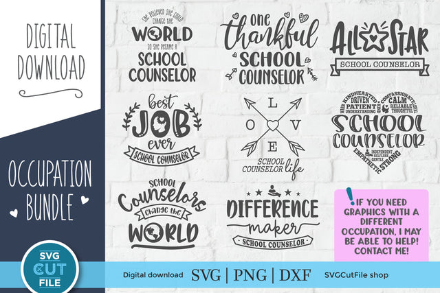 School Counselor bundle svg SVG SVG Cut File 