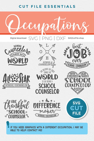 School Counselor bundle svg SVG SVG Cut File 