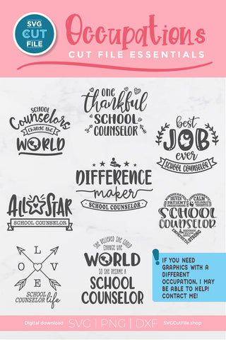 School Counselor bundle svg SVG SVG Cut File 