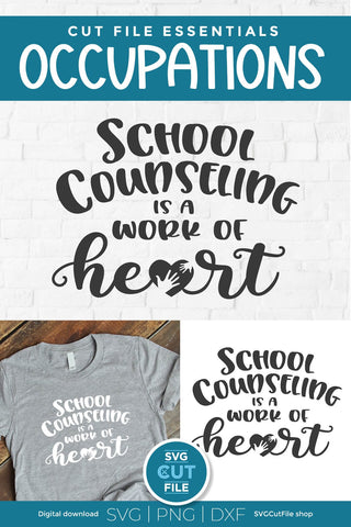 School counselor svg - a School Counseling is a Work of Heart design for crafters SVG SVG Cut File 