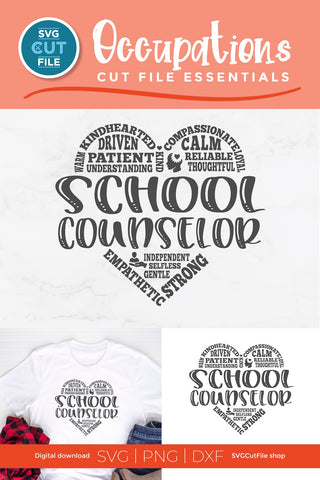 School counselor svg, a subway art heart for crafters SVG SVG Cut File 