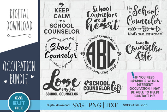 School Counselor svg, counselor svg bundle pack SVG SVG Cut File 