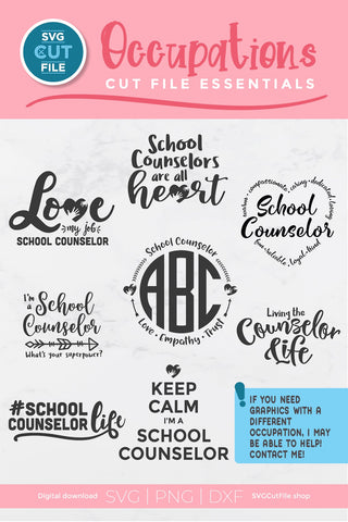 School Counselor svg, counselor svg bundle pack SVG SVG Cut File 