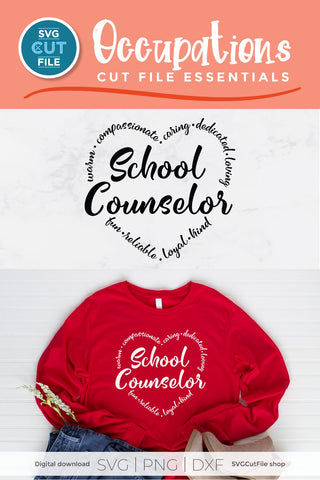 School counselor svg, counselor svg heart text SVG SVG Cut File 