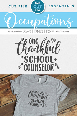 School counselor svg, counselor svg, one thankful school counselor svg SVG SVG Cut File 