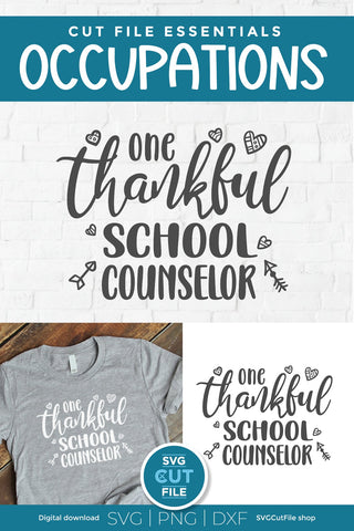 School counselor svg, counselor svg, one thankful school counselor svg SVG SVG Cut File 