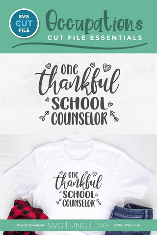 School counselor svg, counselor svg, one thankful school counselor svg SVG SVG Cut File 