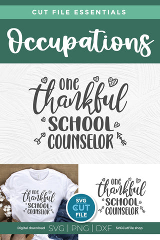 School counselor svg, counselor svg, one thankful school counselor svg SVG SVG Cut File 