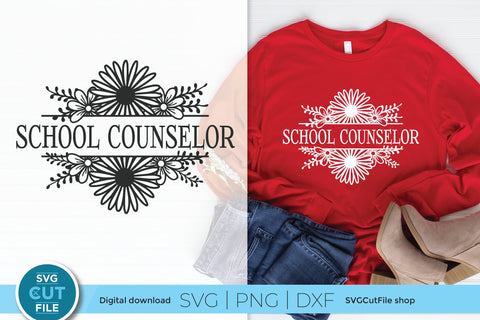 School counselor svg flower frame SVG SVG Cut File 