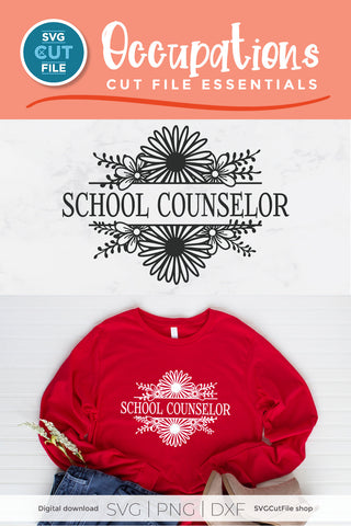 School counselor svg flower frame SVG SVG Cut File 