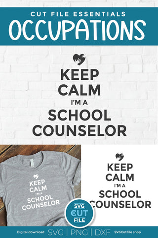 School counselor svg, keep calm I'm a school counselor SVG SVG Cut File 