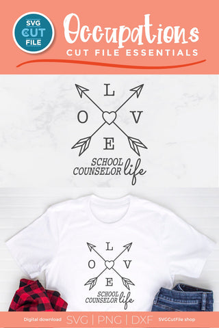 School counselor SVG - Love school counselor life SVG SVG Cut File 