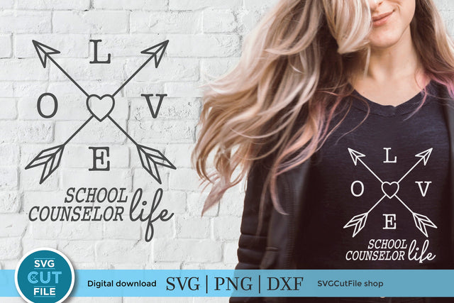 School counselor SVG - Love school counselor life SVG SVG Cut File 