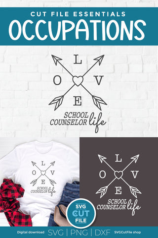 School counselor SVG - Love school counselor life SVG SVG Cut File 