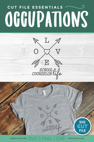 School counselor SVG - Love school counselor life SVG SVG Cut File 