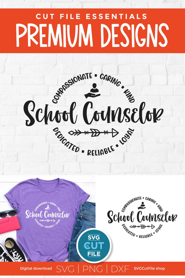 School counselor svg with round circle design SVG SVG Cut File 