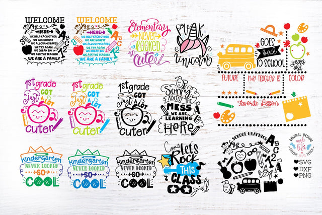 School Cut File Bundle SVG Graphic House Design