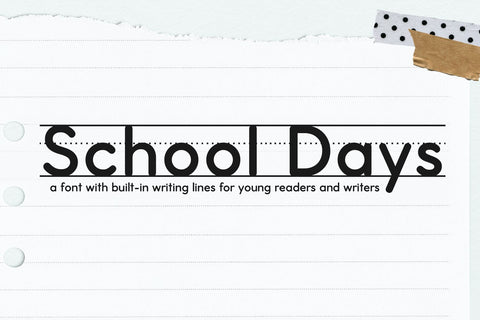 School Days - Handwriting Lines Font Font KA Designs 