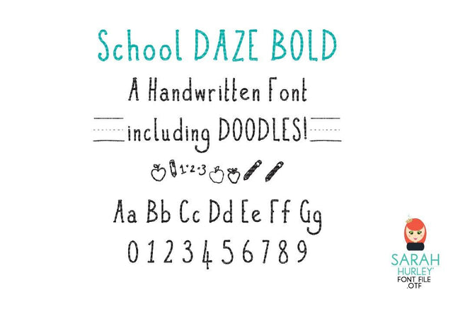 School Daze Bold Font Font Sarah Hurley 