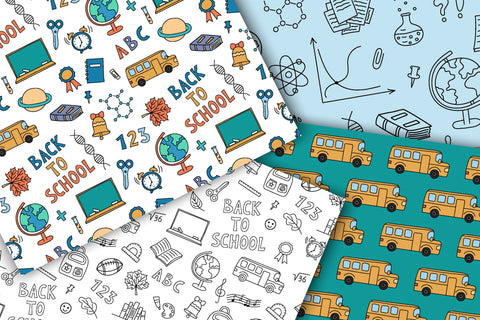 School Digital Paper | Doodle JPG Patterns Digital Pattern AnnaViolet_store 