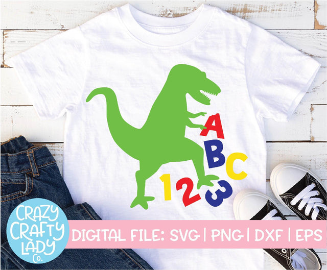 School Dinosaur | Back to School SVG Cut File SVG Crazy Crafty Lady Co. 