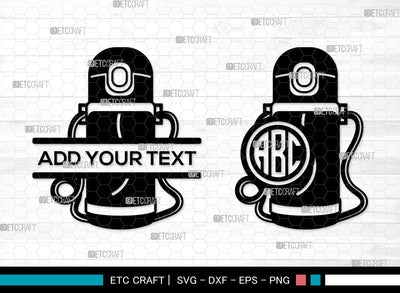 School Drink Bottle Mnogram SVG, Split Mnogram SVG, Sports Bottle Svg, Drinking Bottle Svg, Water Bottle Svg, Drink Bottle SVG ETC Craft 