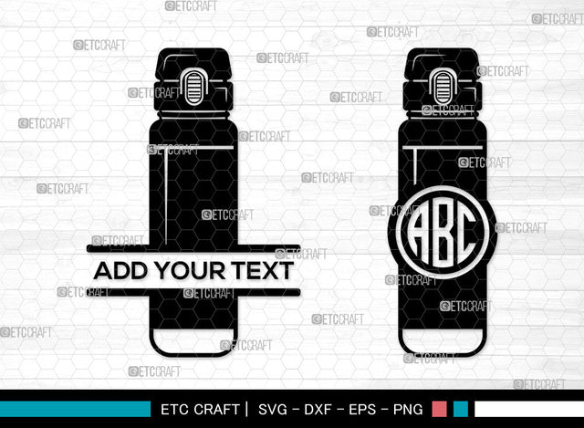 School Drink Bottle Mnogram SVG, Split Mnogram SVG, Sports Bottle Svg, Drinking Bottle Svg, Water Bottle Svg, Drink Bottle SVG ETC Craft 
