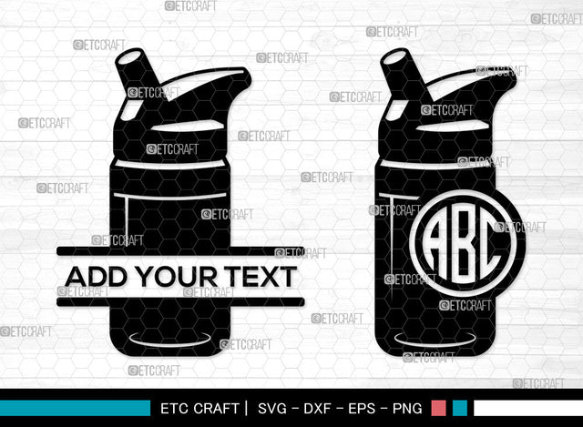 School Drink Bottle Mnogram SVG, Split Mnogram SVG, Sports Bottle Svg, Drinking Bottle Svg, Water Bottle Svg, Drink Bottle SVG ETC Craft 