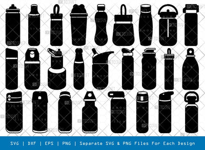 School Drinks Bottle Silhouette, Drinks Bottle SVG, Water Pot Svg, Water Bottle Svg, Drinks Bottle Bundle, SB00825 SVG ETC Craft 