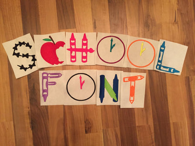 School Embroidery Letters Embroidery/Applique MissMarysEmbroidery 