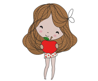 School Girl Embroidery Design, Back to School Embroidery File, 4 sizes, Instant Download Embroidery/Applique DESIGNS Nino Nadaraia 