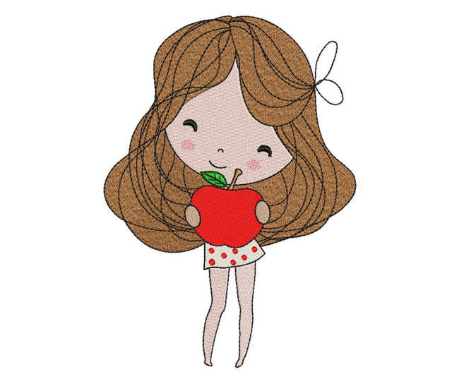 School Girl Embroidery Design, Back to School Embroidery File, 4 sizes, Instant Download Embroidery/Applique DESIGNS Nino Nadaraia 