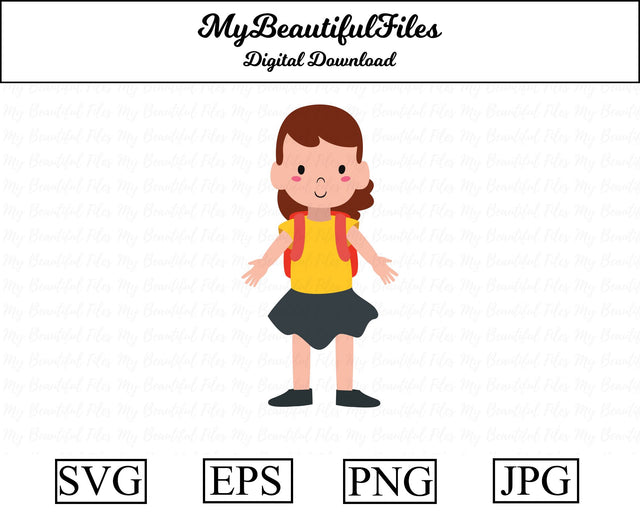 school girl SVG MyBeautifulFiles 