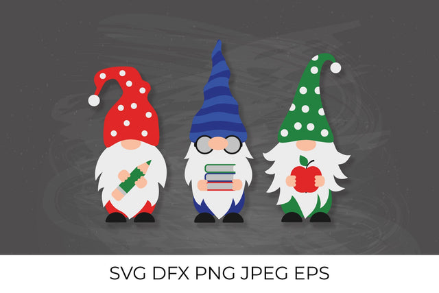 School gnomes SVG. Gnome student. Cute gnomes at school SVG LaBelezoka 