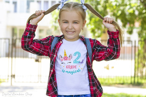 School grade bundle, School svg, unicorn svg, Back to School, first day of school SVG Digital Rainbow Shop 