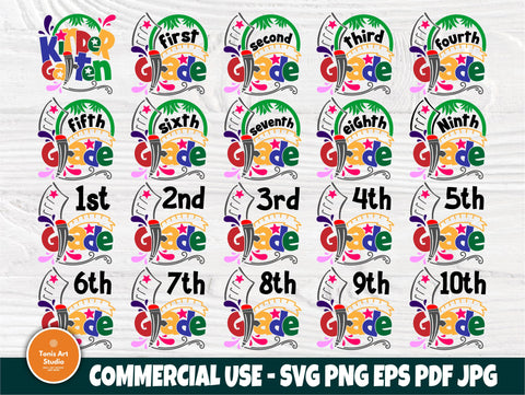 School Grade SVG Bundle, Back to School, 1st 2nd.. SVG TonisArtStudio 