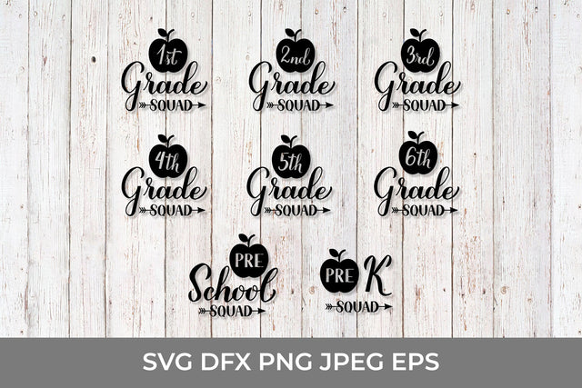 School Grade SVG Bundle. Pre-k, Preschool 1st to 6th Grades. SVG LaBelezoka 